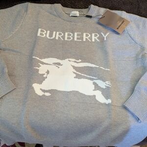 Burberry Light Gray Crewneck Sweater